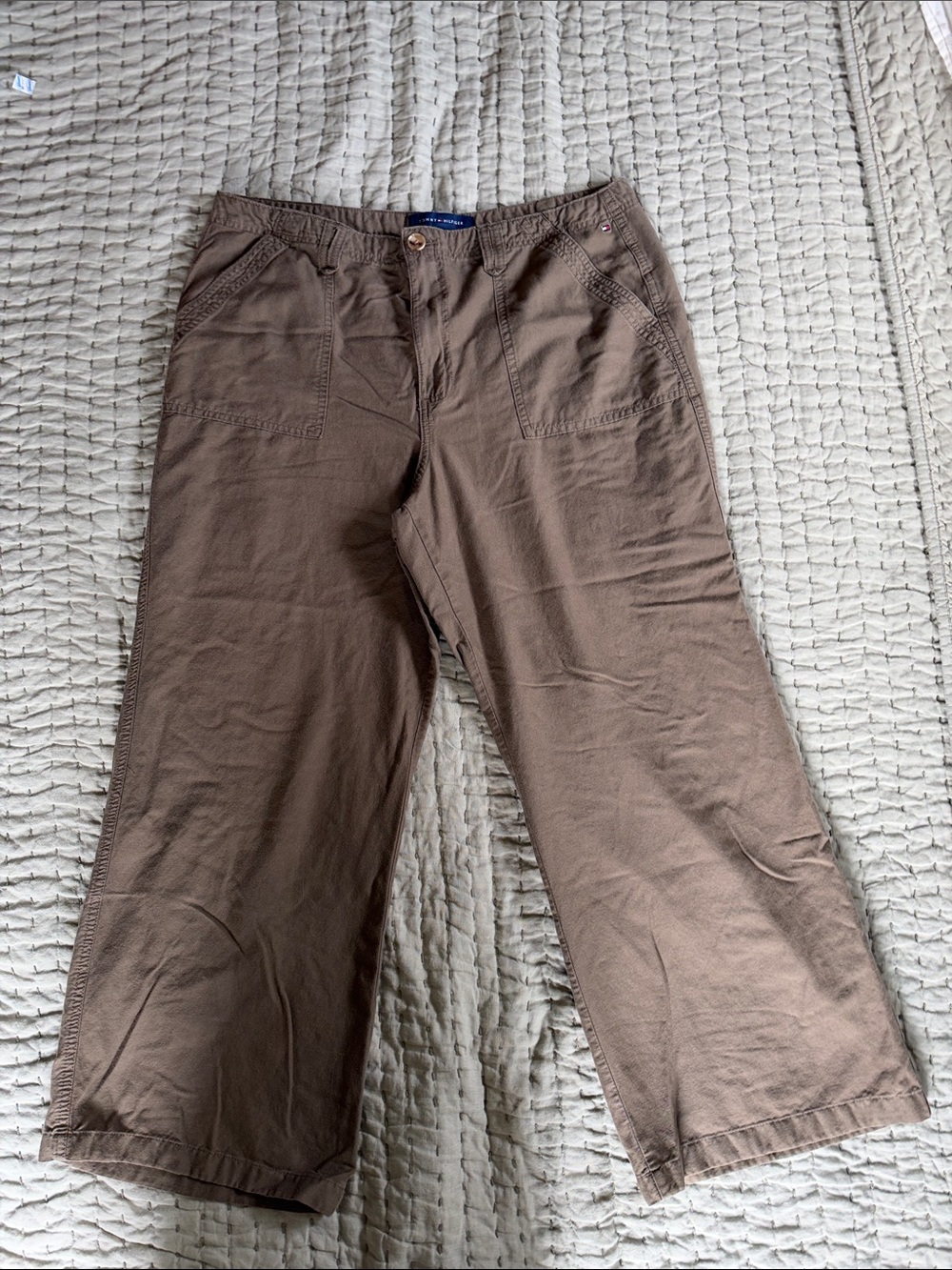 Tommy Hilfiger Brown Wide Leg Utility Pants Size 16